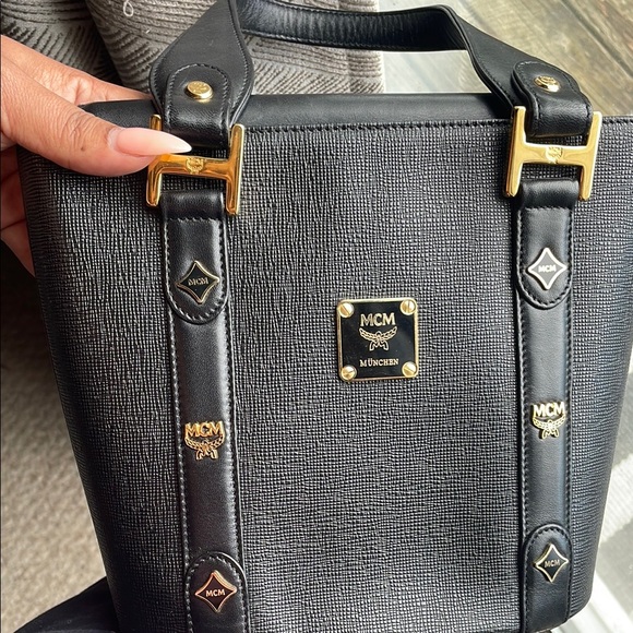 MCM Black and Gold Textured Tote - Picture 9 of 9